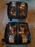 14-16 Chevy Silverado 1500 Headlights + Clear Reflectors (Black)