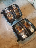 14-16 Chevy Silverado 1500 Headlights + Clear Reflectors (Black)