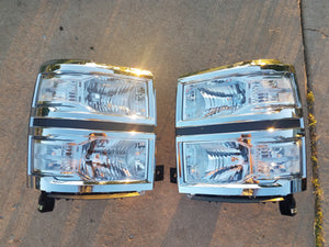 14-16 Chevy Silverado 1500 Headlights + Clear Reflectors (Crystal)