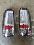 99-07 Silverado/Sierra Tube Style LED Tail Lights (Chrome-Clear)