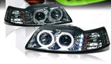 99-04 Ford Mustang Headlights (Smoke-Halo)