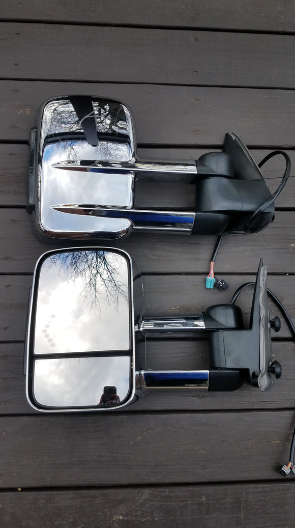 03-07 Silverado/Sierra Signal Tow Mirrors (Chrome/Power/Heat-Smoked LED) [Tahoe, Suburban, Yukon, Avalanche]