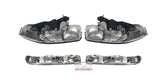 99-07 Sierra/Yukon Black Smoked Headlights + Bumper Lamps 4 pc Set