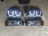 03-07 Silverado U-Halo Headlights (Black-Clear with Amber Reflectors)