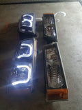 03-07 Silverado U-Halo Headlights (Black-Clear with Amber Reflectors)