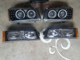 03-07 Silverado Projector O-Halo Headlights (Black-Clear with Amber Reflectors)