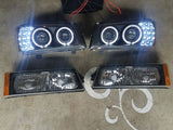 03-07 Silverado Projector O-Halo Headlights (Black-Clear with Amber Reflectors)