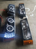 03-07 Silverado Projector O-Halo Headlights (Black-Clear with Amber Reflectors)