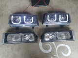 03-07 Silverado U-Halo Headlights (Black-Clear with Clear Reflectors)