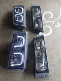 03-07 Silverado U-Halo Headlights (Black-Clear with Clear Reflectors)