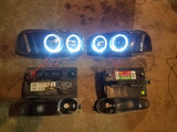 99-07 Sierra/Yukon Black Halo Projector Headlights + Bumper Lamps