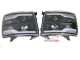 07-14 Silverado Wide LED DRL Head Lights (Choose a Color)