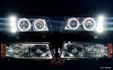 03-07 Silverado Projector O-Halo Headlights (Black-Clear with Amber Reflectors)