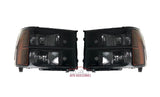 07-14 GMC Sierra Headlights (Black Housing with Amber Reflectors)