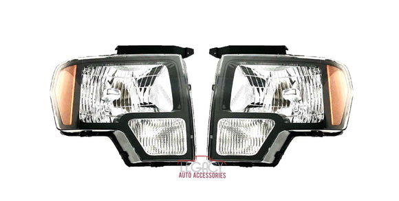 09-14 F-150 Black Headlights (Amber Reflectors)