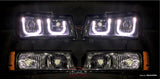 03-07 Silverado U-Halo Headlights (Black-Clear with Amber Reflectors)