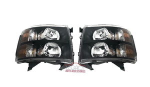 07-14 Silverado Headlights (Black Housing w/ Amber Reflectors)