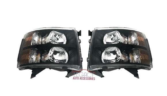 07-14 Silverado Headlights (Black Housing w/ Amber Reflectors)