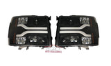 07-14 Silverado Narrow LED DRL Head Lights (Black with Amber Reflectors)