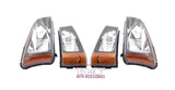 03-07 Silverado/Avalanche Black Headlights + Bumper Lamps (Amber Reflector)