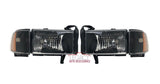 94-02 Dodge Ram Black Headlights