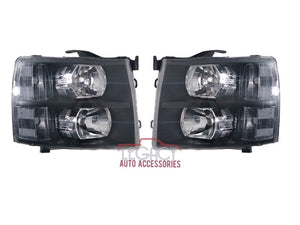 07-14 Silverado Headlights (Black Housing w/ Clear Reflectors)
