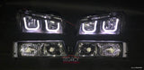 03-07 Silverado U-Halo Headlights (Black-Clear with Clear Reflectors)
