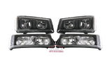 03-07 Silverado U-Halo Headlights (Black-Clear with Clear Reflectors)