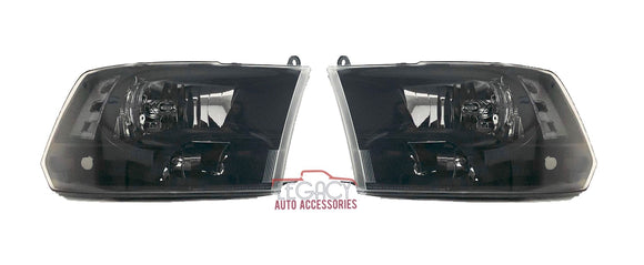09-18 Dodge Ram Headlights (Black/Clear/Clear)