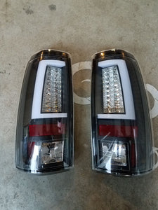 99-07 Silverado/Sierra Tube Style LED Tail Lights (Black-Clear)