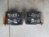 07-14 GMC Sierra Headlights (Black Housing with Amber Reflectors)