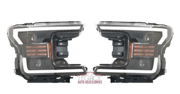 17-19 F150 Retrofit Black Switchback Headlights