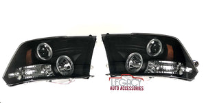 09-18 Dodge Ram Halo LED Projector Headlights (Choose a Color)