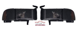 94-02 Dodge Ram LED DRL Headlights (Black - Smoked)