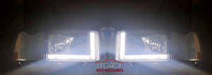 94-02 Dodge Ram LED DRL Headlights (Black - Smoked)