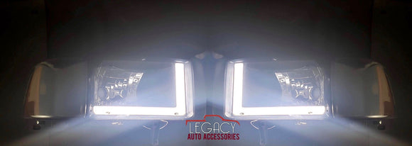 94-02 Dodge Ram LED DRL Headlights (Black - Smoked)
