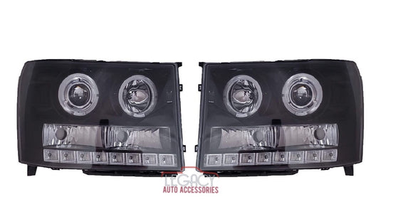 07-14 GMC Sierra Horizontal Halo Projector Headlights (Choose a Color)