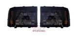99-04 F-250/F-350 One-Piece Headlights (Smoked with LED DRL)