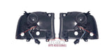 99-04 F-250/F-350 One-Piece Headlights (Smoked with LED DRL)