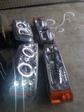 03-07 Silverado Projector O-Halo Headlights (Crystal-Clear with Amber Reflectors)