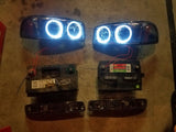 99-07 Sierra/Yukon Smoke/Amber Reflectors Halo Projector Headlights + Bumper Lamps