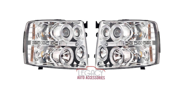 07-14 Silverado O-Halo Head Lights (Choose a Color)