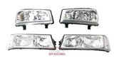 03-07 Silverado/Avalanche Headlights + Bumper Lamps 4 pc Set (Crystal/Chrome)