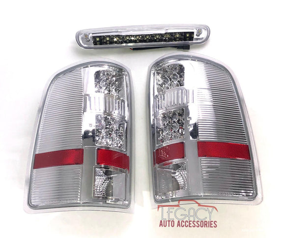 07-14 Sierra LED Tail Lights (Chrome-Clear)