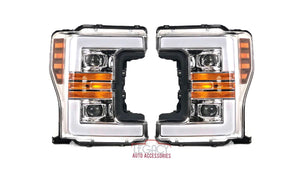 17-19 F250/F350 Retrofit Chrome Switchback Headlights [Also fits F450/F550]