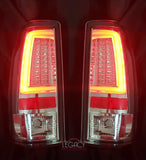 99-07 Silverado/Sierra Tube Style LED Tail Lights (Chrome-Clear)