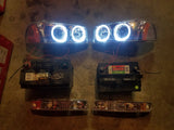 99-07 Sierra/Yukon Crystal/Amber Reflectors Halo Projector Headlights + Bumper Lamps