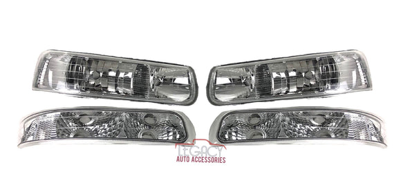 99-02 Silverado Headlights (Crystal) Tahoe Suburban