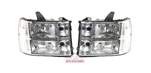 07-14 GMC Sierra Headlights (Crystal/Chrome)