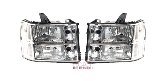 07-14 GMC Sierra Headlights (Crystal/Chrome)